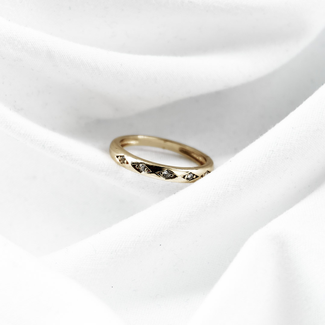 ANILLO CIRCONIAS MINI ROMBOS